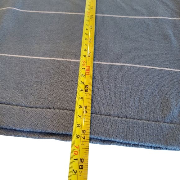 Banana Republic Men's Sweater V-Neck Lightweight 100% Cotton Blue Stripe XL - Picture 9 of 10